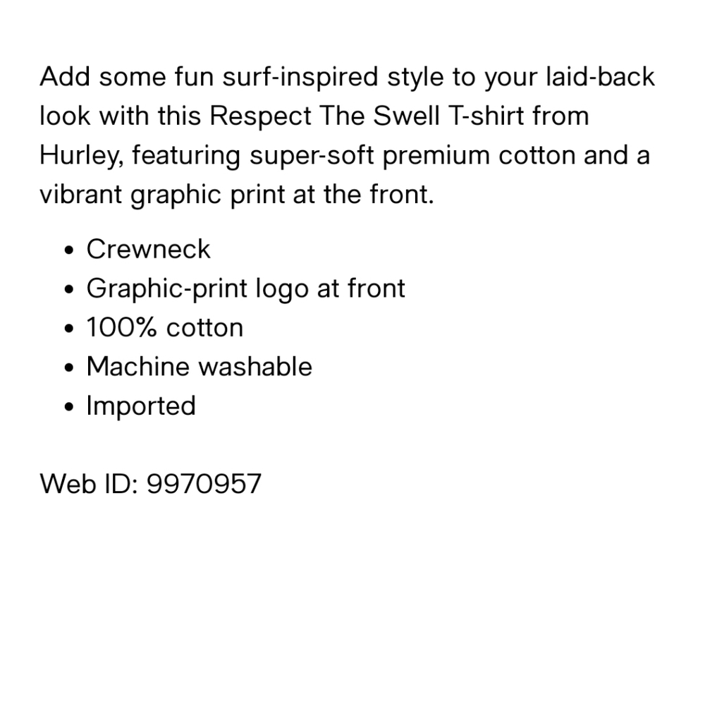 NWOT Men's Hurley Respect The Swell Premium Logo Graphic T-shirt - Picture 5 of 5